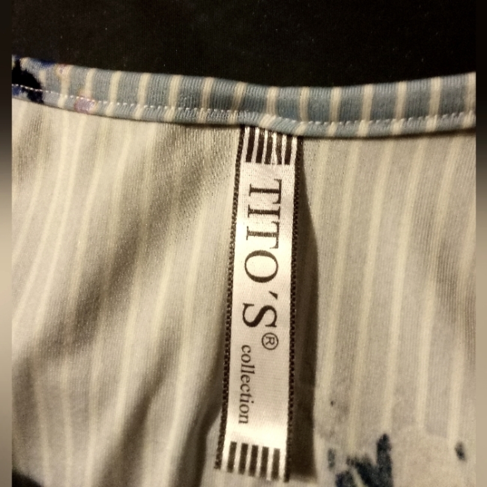 Tito's Collection Maxi Blue Floral Stripes M